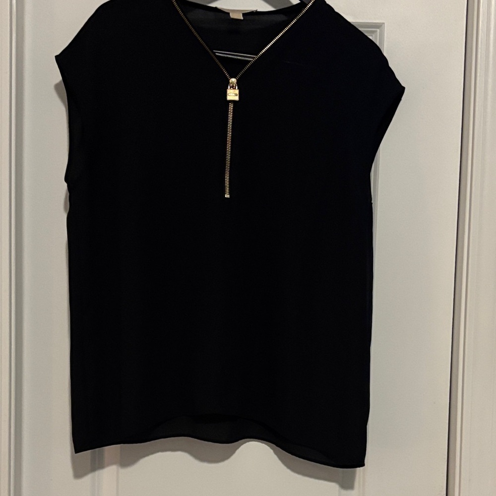 Michaels Black Blouse with Gold Zipper
